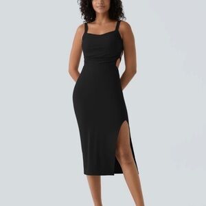 Built-In Bra Halara Black Midi Dress